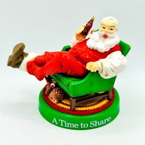 VINTAGE 1990 Coca-Cola Trim-a-Tree Christmas Ornament 1958 - Santa in Recliner
